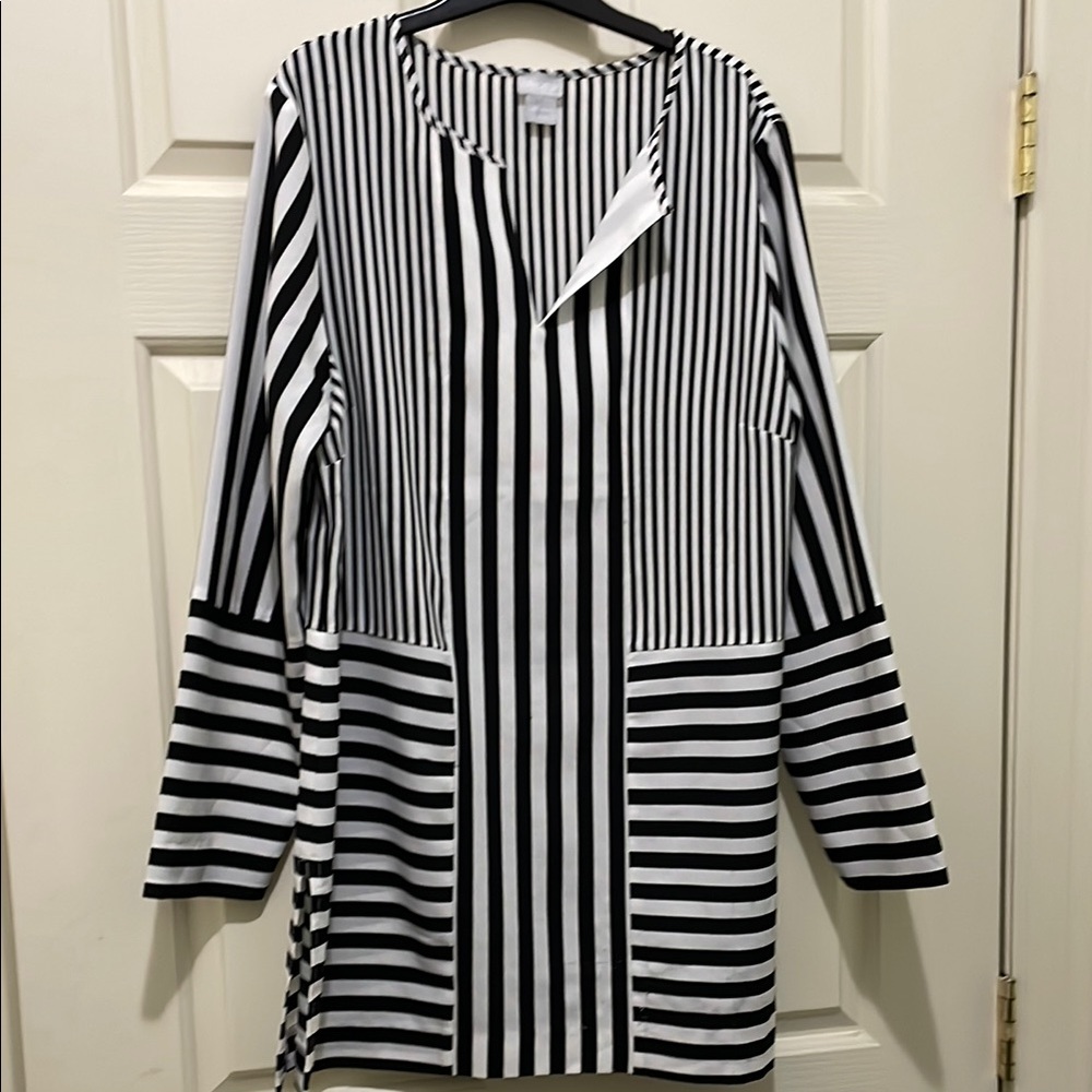 Chico’s Black and White Striped Long Sleeve Top (sz 1 - 8/10)